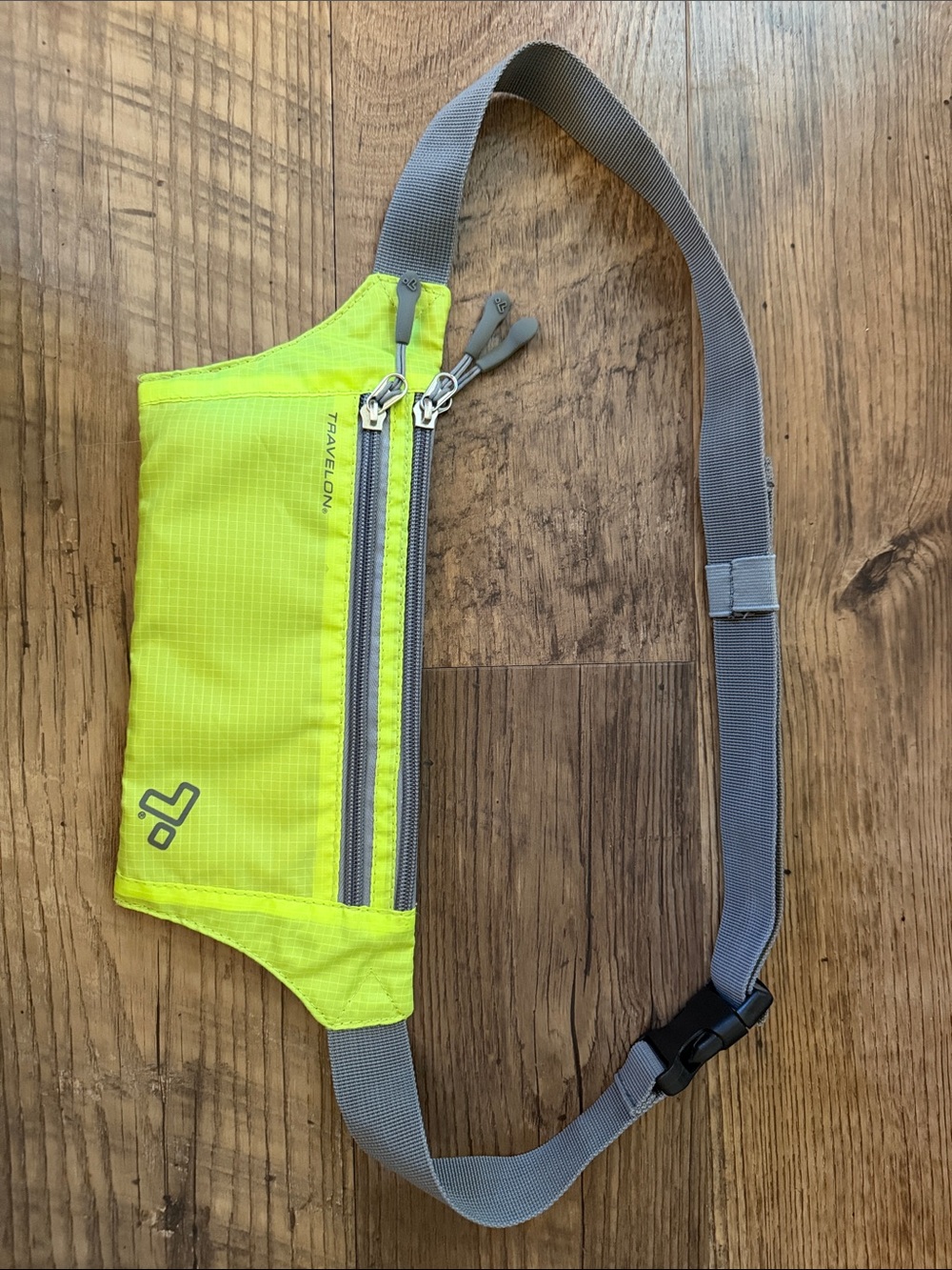 Travelon Neon Yellow Waist Pack with Gray Strap
